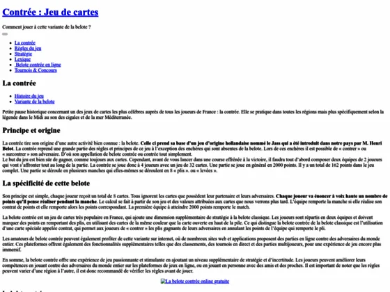 La belote avec 32 cartes