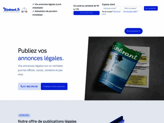 Aide à la publication d'annonces légales