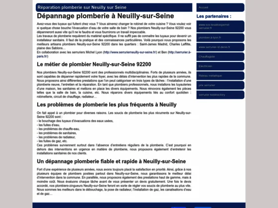 Plombier Neuilly sur seine