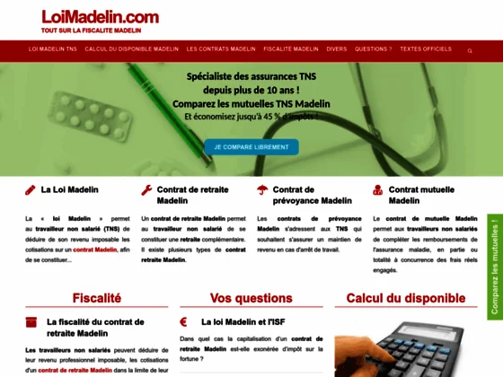 Loi Madelin : la fiscalité des contrats Madelin pour TNS, déduction fiscale