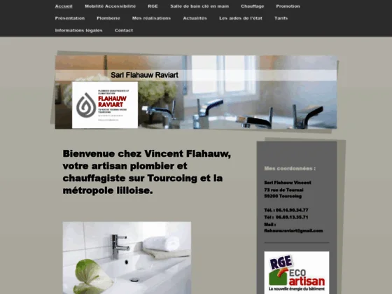 Bienvenue sur le site Sarl Flahauw vincent artisan plombier chauffagiste