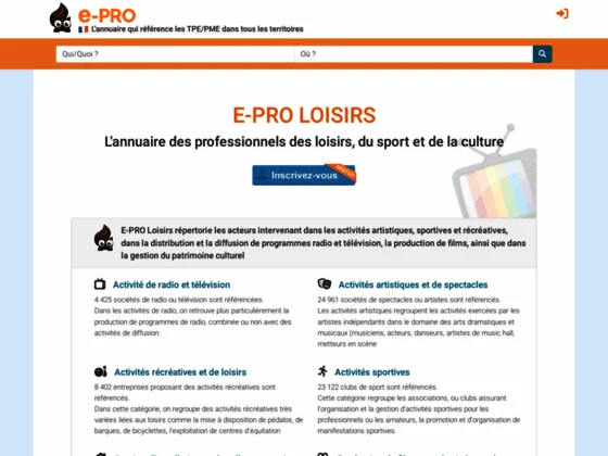 Annuaire des profesionnels du loisir 