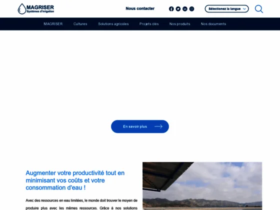 Groupe Magriser : Systèmes d'Irrigation - Filtration -  Goutte à Goutte - Aspersion - Accessoires PV