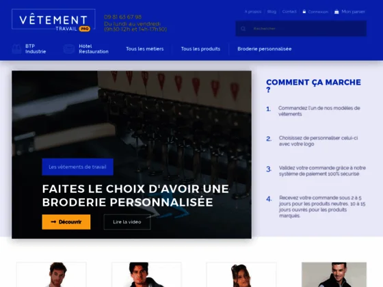 Vetement de travail professionnel