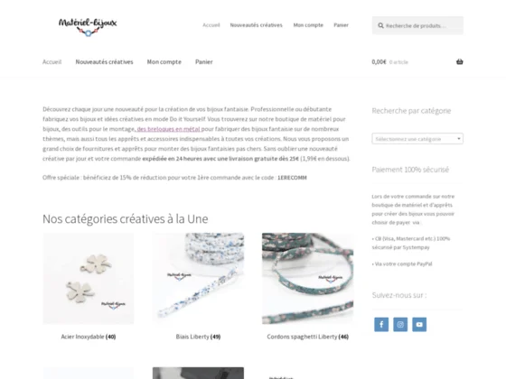 Matériel bijoux pas cher