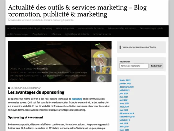 Blog promotion, publicité ; marketing	