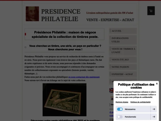 Des timbres rares avec Présidence Philatélie
