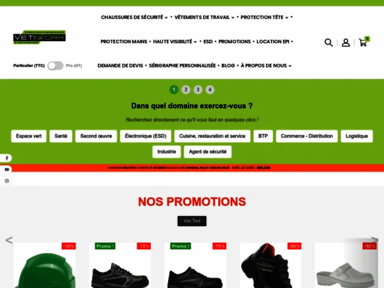 E-Vetiwork - Chaussures et vêtements de travail.