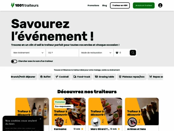 Visitez le portail 1001 Traiteurs