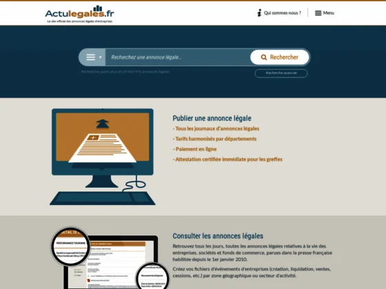 L'information complète des journaux d'annonces légales sur Actulegales
