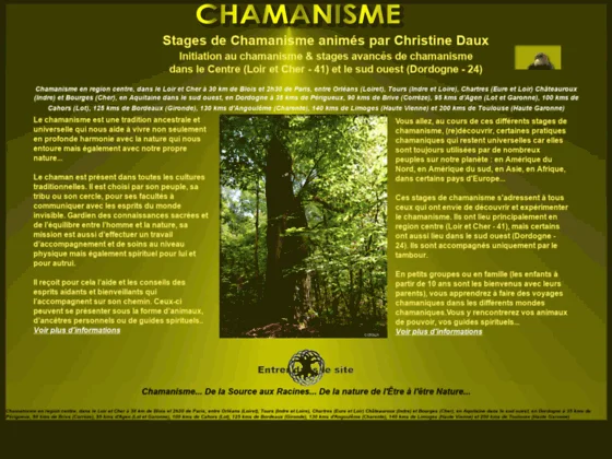Stages de chamanisme avec Christine Daux à 2h30 de Paris, entre Orléans, Blois, Tours, Bourges et Ch