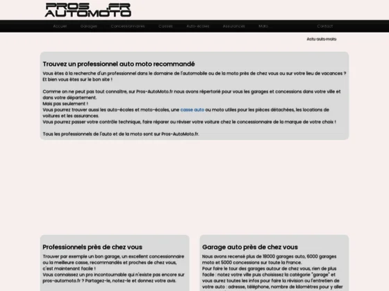 Comparatif garage auto - Pros-AutoMoto.fr