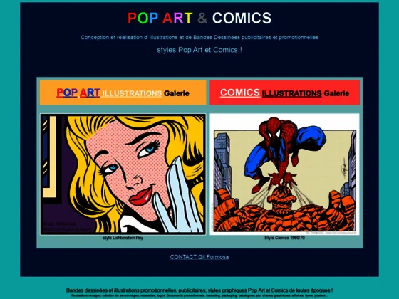 Pop art illustrations et comics bd