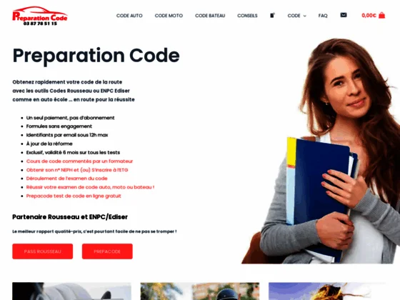 Preparation pour le code la route, test code de la route : preparation-code.fr