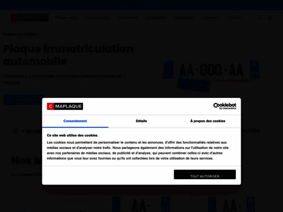 Plaque d'immatriculation Cmaplaque