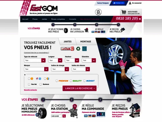 J'ai trouvé de pneus pas chers chez fastgom.com