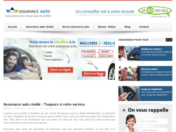 Assurance auto non paiement - Auto Résiliée