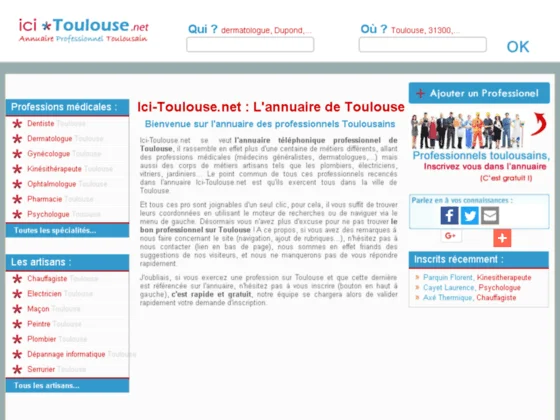 Annuaire de professionnels à Toulouse