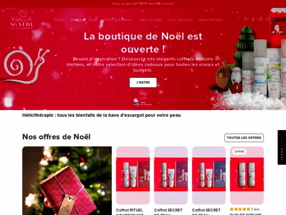 Produits cosmétiques bio à la bave d'escargot Mlle Agathe