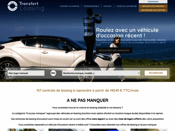 Annonces de transfert et reprise de leasing automobile pas cher, location avec option d'achat (loa) 