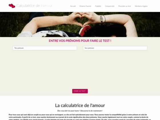 Un site pour calculer l'amour