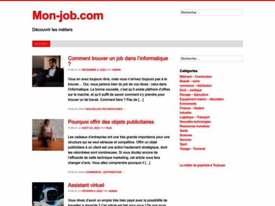 Mon-job.com - Découvrir les métiers