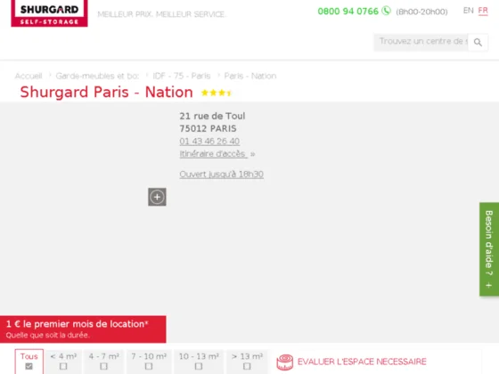 Garde meuble Location Self Stockage à Paris - Box Stockage