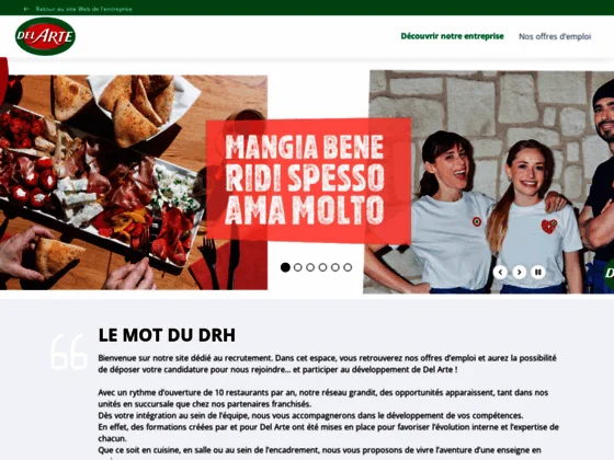 Recrutement en restauration chez Del Arte