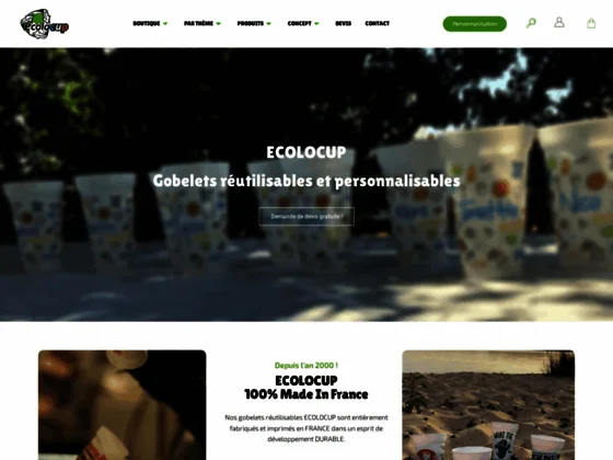 Gobelets plastiques réutilisables personnalisés, écologique.