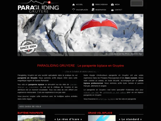 Parapente en Suisse romande