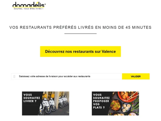 Domadelis : livraison de restaurants à domicile 