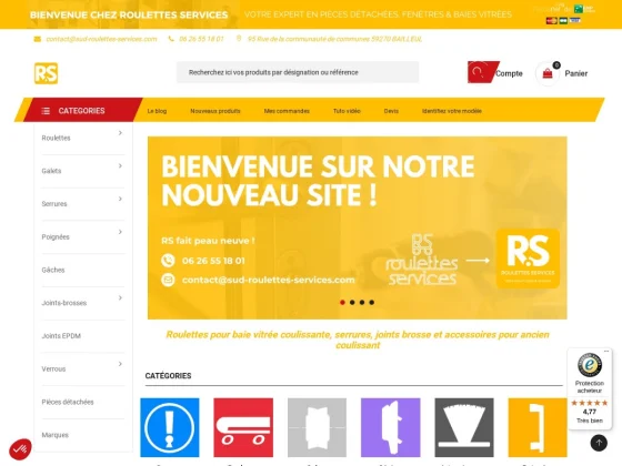 Roulettes et galets pour coulissants