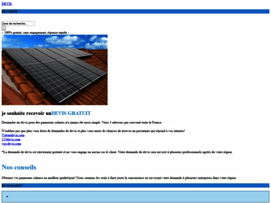 Devis panneaux solaires