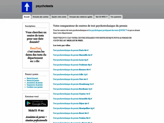 Test psychotechnique pour le permis de conduire