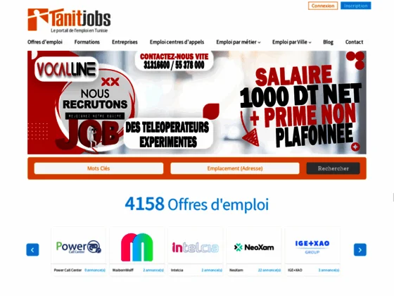 Portail d'offres emploi & formation Tunisie