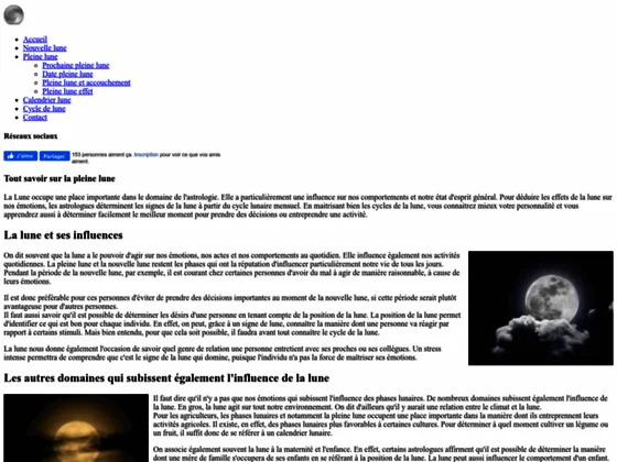 Un site sur la pleine lune