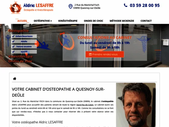Consultations en ostéopathie chez l'ostéopathe Aldric LESAFFRE