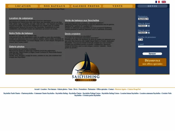 Location de bateaux catamarans aux Seychelles - Sailfishing Charters