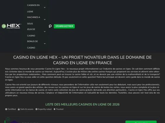 Casino en ligne Hex - Jeux gratuits et revues de casinos