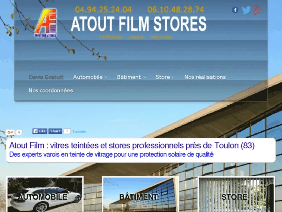 Atout Film : vitres teintées Toulon 83