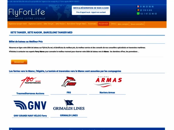 Agence de voyages en ligne -  réservation en ligne sur FlyForLife.ne