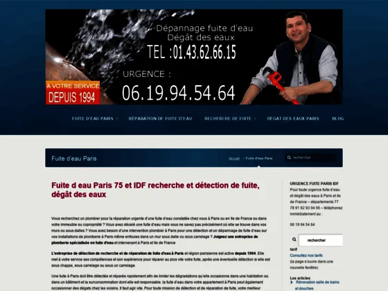 Plombier fuite et dégât des eaux à Paris