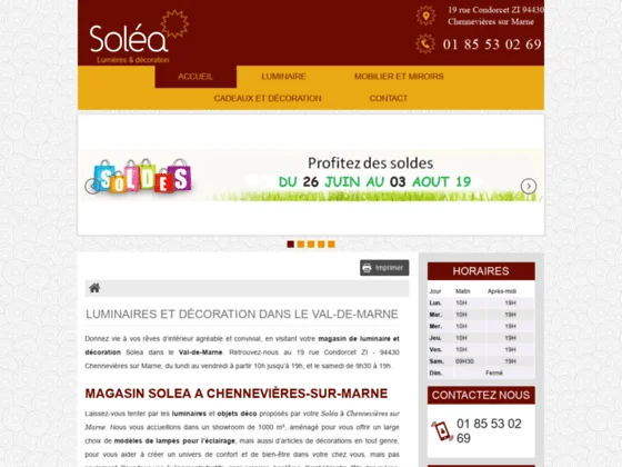 Large choix de luminaires et d'objets déco chez Soléa