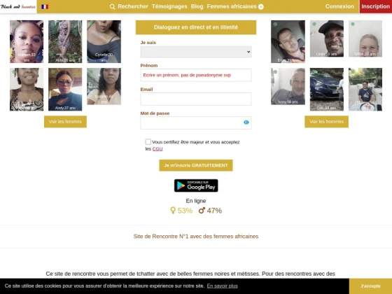 BlackandBeauties est le site n° 1 de rencontres avec des jeunes femmes d'Afrique
