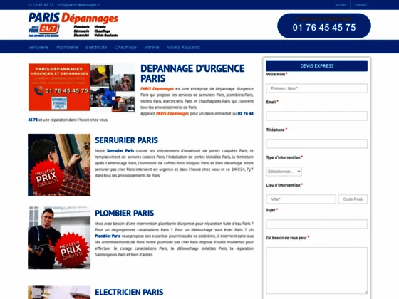 Urgences Dépannage Paris