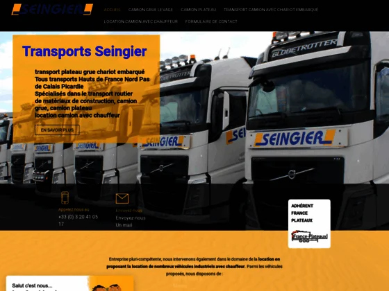 Transports Seingier, location de véhicules industriels