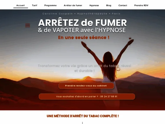 Arrêter de fumer par votre hypnothérapeute Caroline Cospain