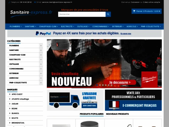 Sanitaire, chauffage, plomberie en ligne