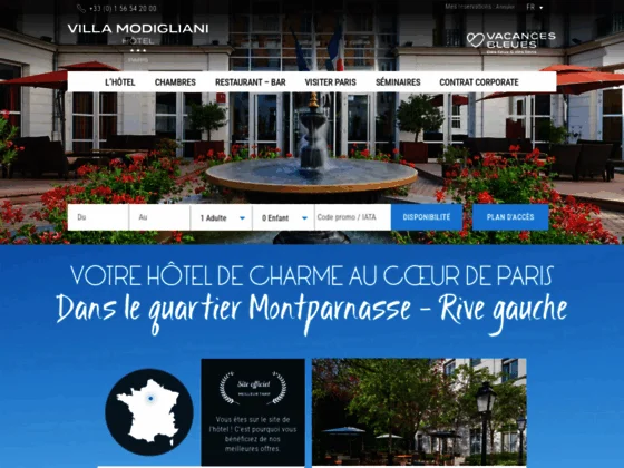 Villa Modigliani, hôtel 3 étoiles à Montparnasse