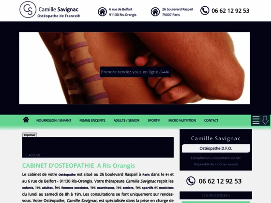 Ostéopathe pour sportifs à Ris-Orangis et à Paris: Camille Savignac
